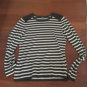 J. McLaughlin black and the white striped sweater